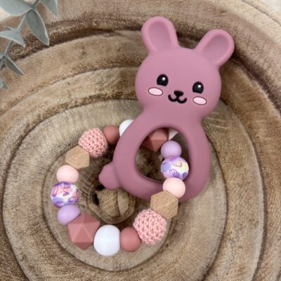 Anneau de dentition rose thé