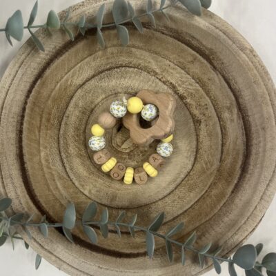 Anneau de dentition fleur des champs et jaune