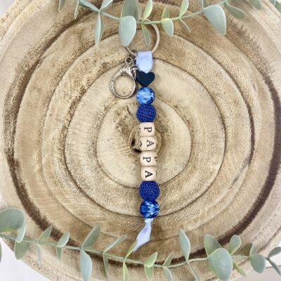 Porte-clé blue jean et bleu