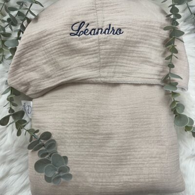 Cape de bain coton bio Leandro – Douceur naturelle pour bébé