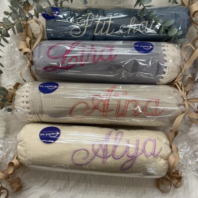 Couverture en coton biologique brodée – Personnalisée et douce